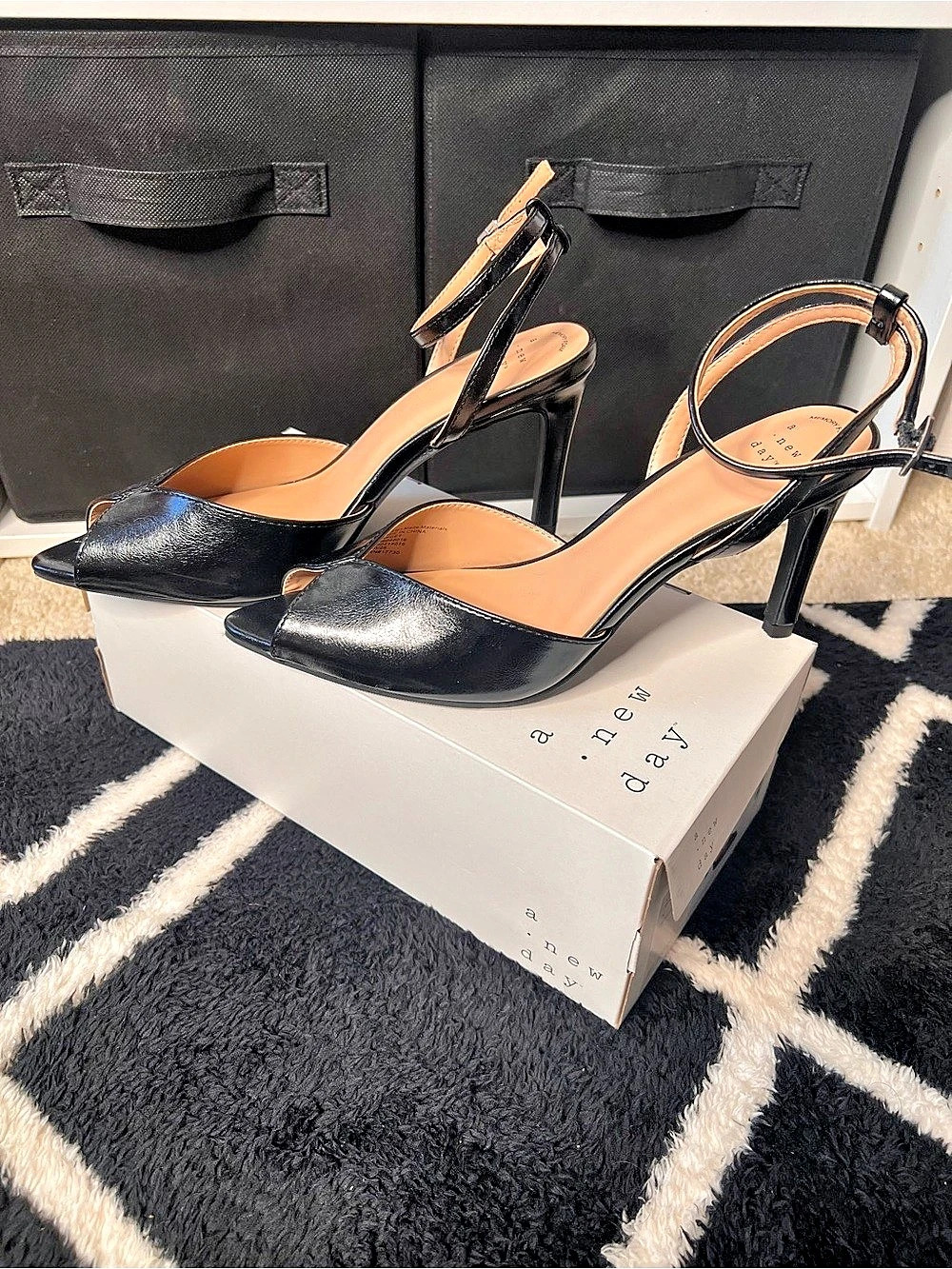 Black Ankle Strap Heels size 8.5